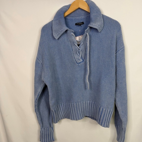 Flag & Anthem Lila Washed Pullover Sweater Womens Medium Blue NWT - Picture 8 of 8